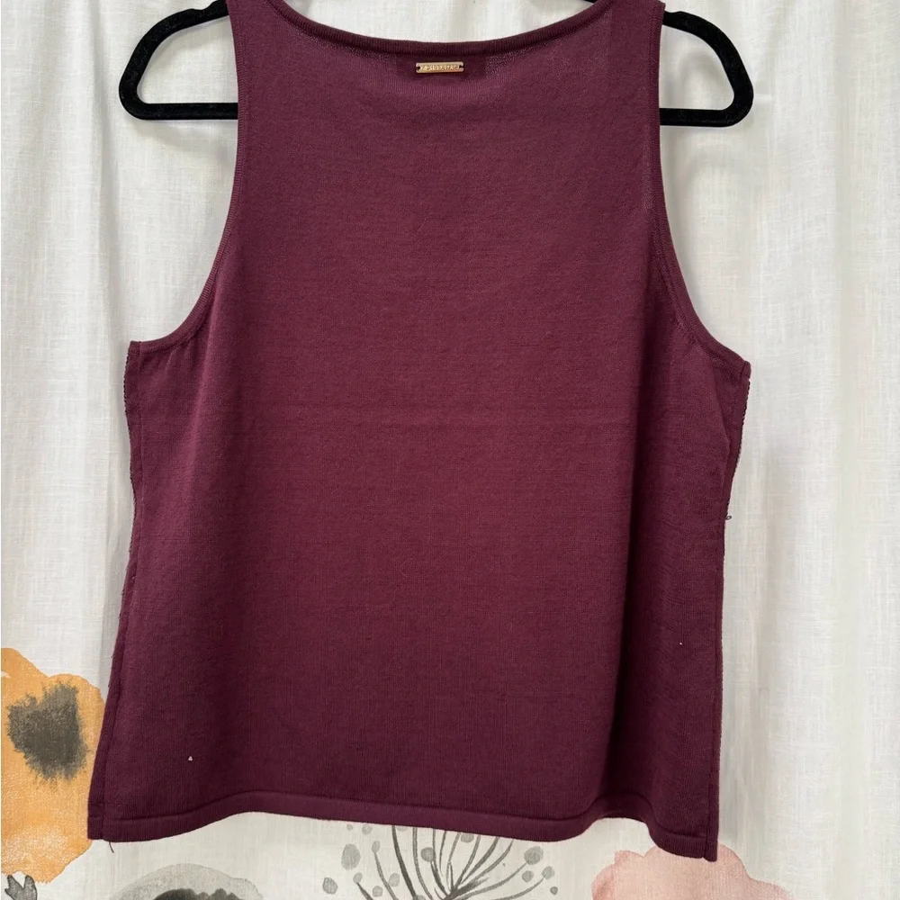 Michael Kors Plum Knit Sleeveless Top with Sequins NWT - Picture 7 of 7